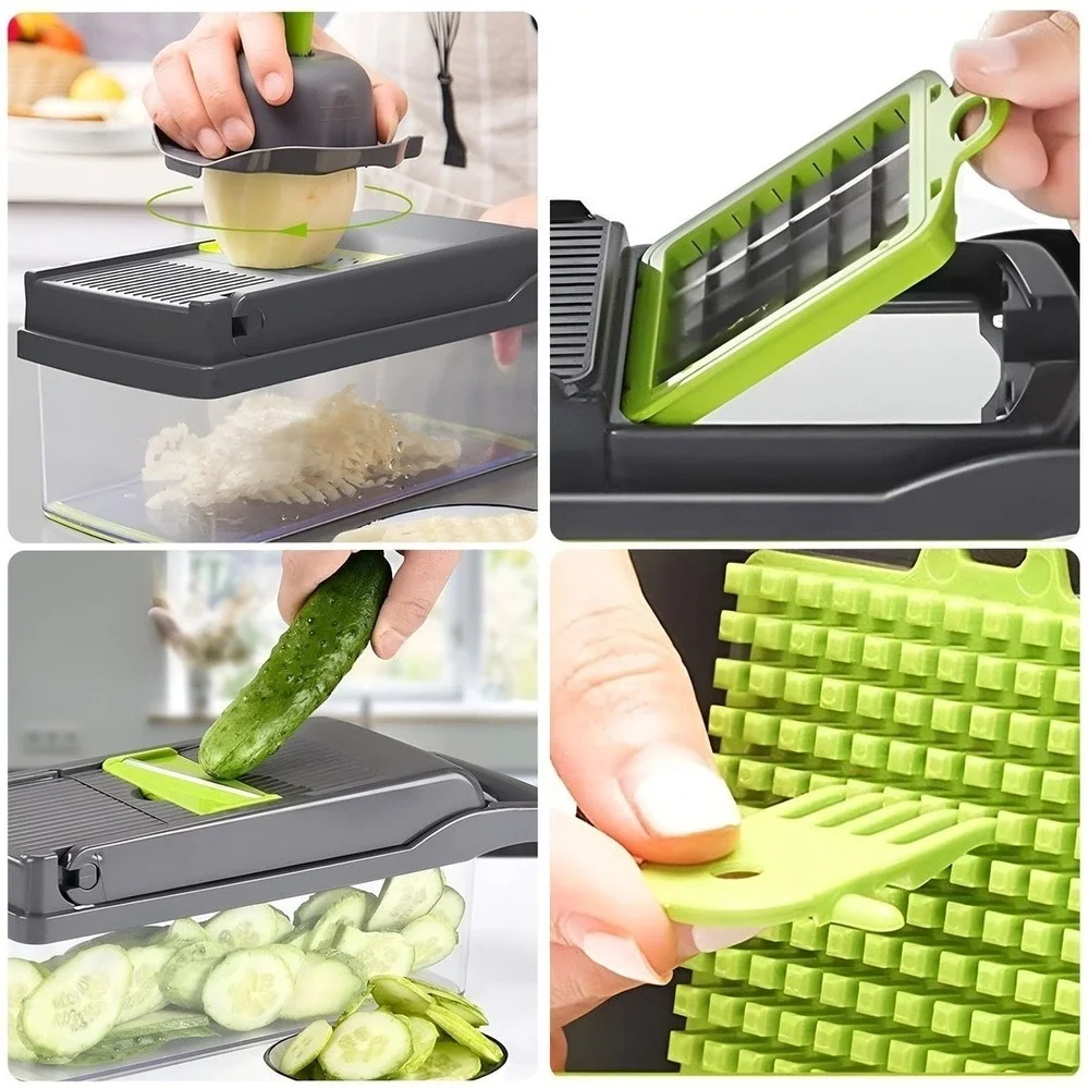 16 In 1 Vegetable Fruit Kitchen Chopper Cutter Food Onion Veggie Dicer Slicer